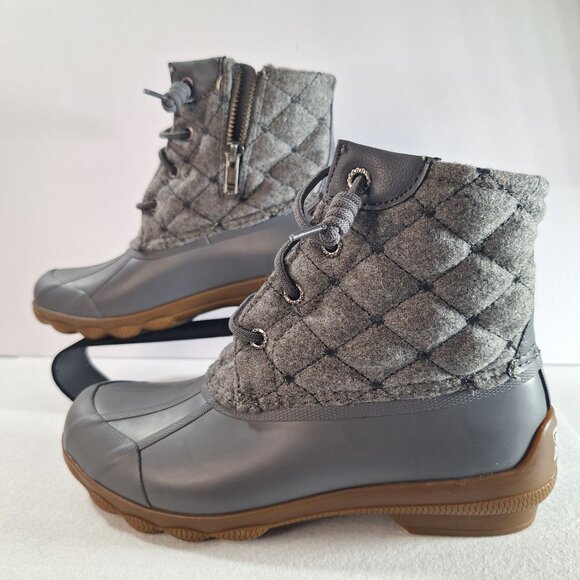 Sperry Women's Syren Gulf Ankle Duck Boot, Grey, 5.5 Lace Up/Side Zip Winter NWT - Picture 4 of 14